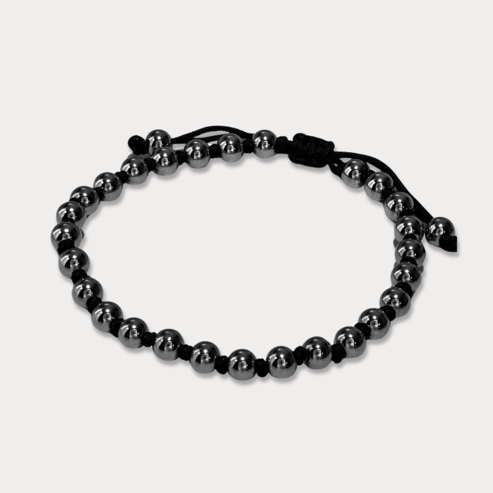 Studz Gilded Bead Bolo - Knotted Black Cord Black Titanium
