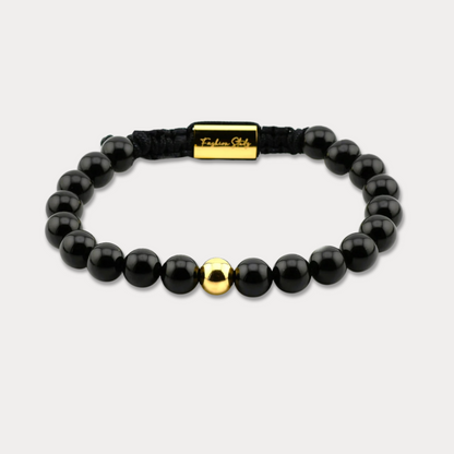 Studz Gilded Bead Bolo - Onyx 18K Gold with One Bead
