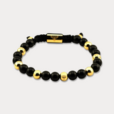 Studz Gilded Bead Bolo - Onyx 18K Gold with Seven Beads
