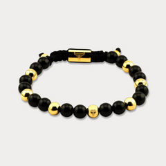 Studz Gilded Bead Bolo - Onyx 18K Gold with Seven Beads
