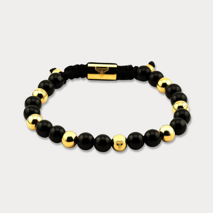Studz Gilded Bead Bolo - Onyx 18K Gold with Seven Beads
