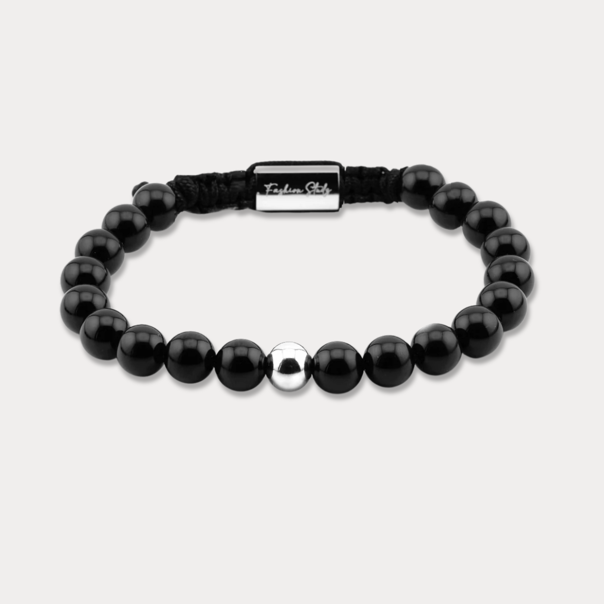 Studz Gilded Bead Bolo - Onyx White Rhodium with One Bead
