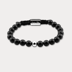 Studz Gilded Bead Bolo - Onyx White Rhodium with One Bead
