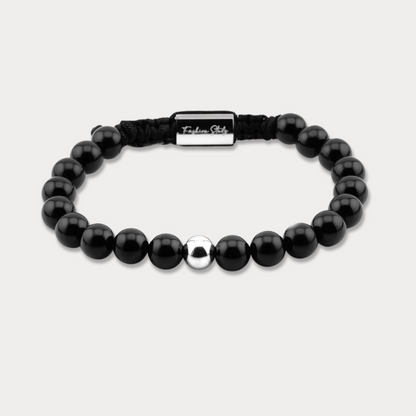 Studz Gilded Bead Bolo - Onyx White Rhodium with One Bead

