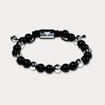 Studz Gilded Bead Bolo - Onyx White Rhodium with Seven Beads
