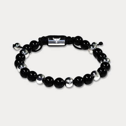Studz Gilded Bead Bolo - Onyx White Rhodium with Seven Beads
