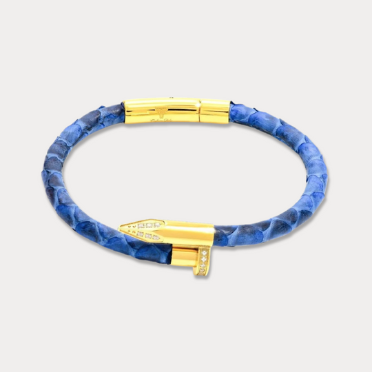 Studz Python Obsession Nail™ - Blue Jeans 18K Gold White Gems
