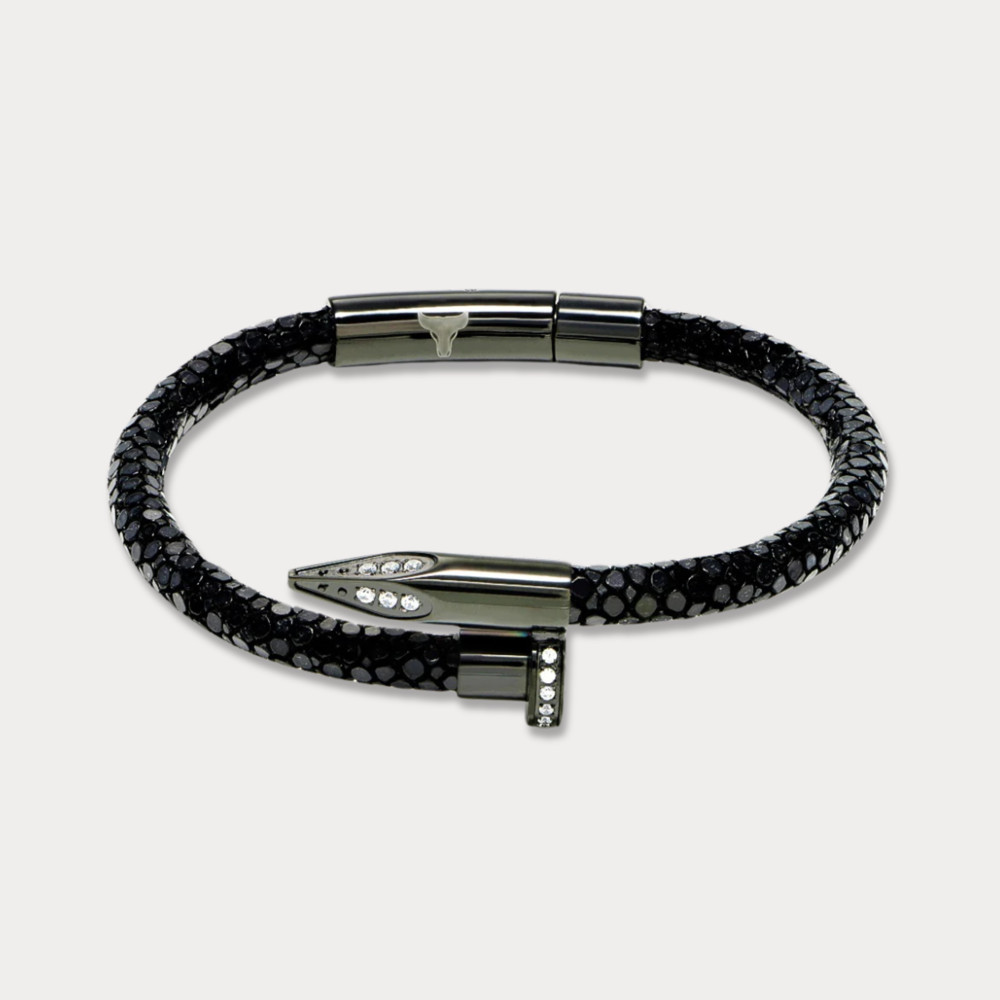 Studz Stingray Obsession Nail™ - Black Sea Black Titanium White Gems
