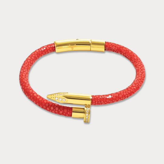 Studz Stingray Obsession Nail™ - Red Sea 18K Gold White Gems
