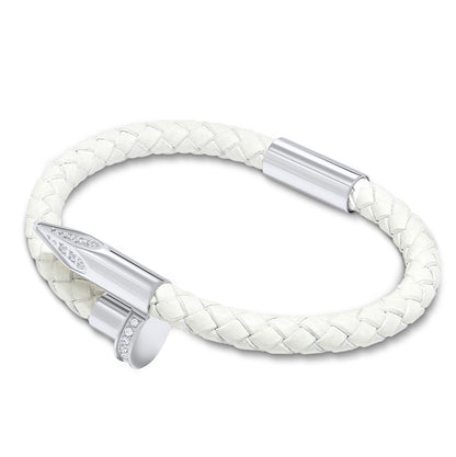 Bellas Braided Obsession Nail™ - Angel White Rhodium & White Gems