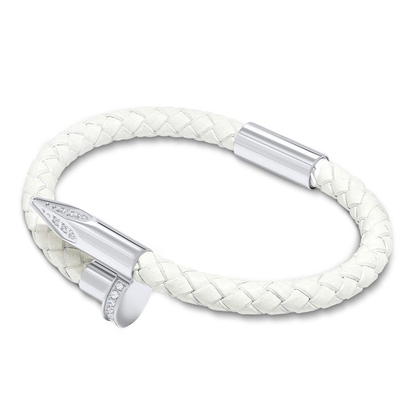 Bellas Braided Obsession Nail™ - Angel White Rhodium & White Gems