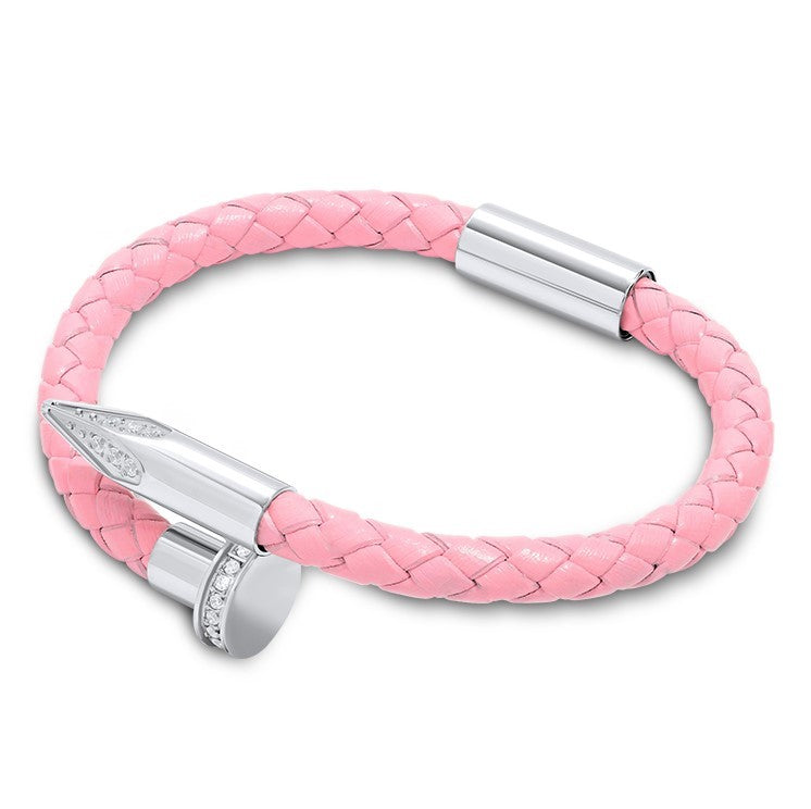 Bellas Braided Obsession Nail™ - Coco White_Rhodium_White_Gems 2