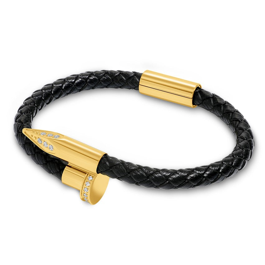 Bellas Braided Obsession Nail™ - Melaina 18K Gold & White Gems