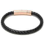 Bellas Classic Braided Italian Leather - Nera 18K Rose Gold