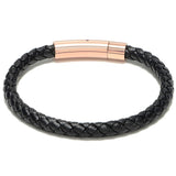 Bellas Classic Braided Italian Leather - Nera 18K Rose Gold