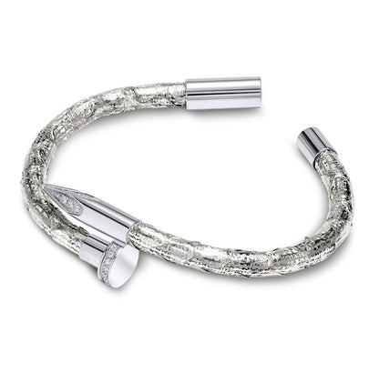 Bellas Python Obsession Nail™ - Argentina White Rhodium & White Gems
