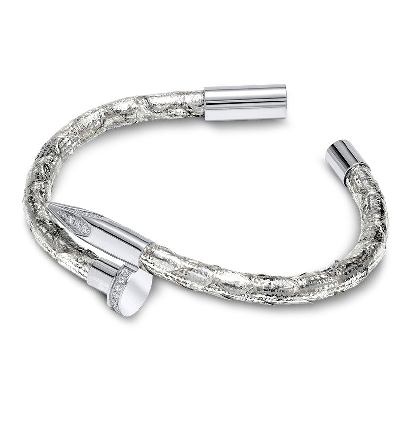 Bellas Python Obsession Nail™ - Argentina White Rhodium & White Gems
