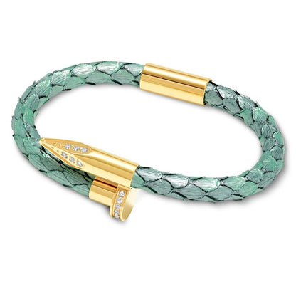 Bellas Python Obsession Nail™ - Aurora 18K Gold & White Gems 2