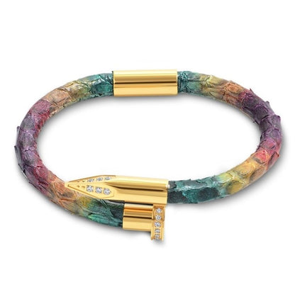 Bellas Python Obsession Nail™ - Miami 18K Gold & White Gems 2
