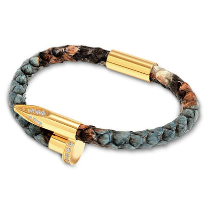 Bellas Python Obsession Nail™ - Montana 18K_Gold_White_Gems
