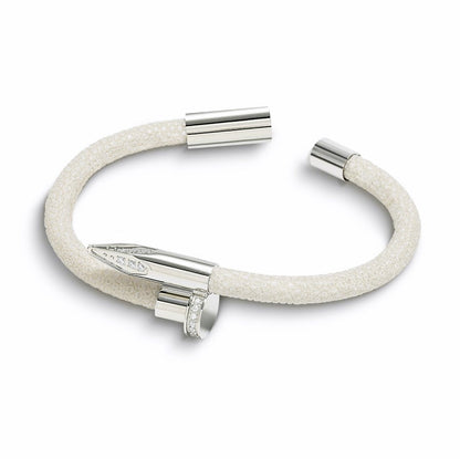 Bellas Stingray Obsession Nail™- Pearl White Rhodium & White Gems