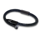 Bellas Stingray Obsession Nail™ - Star Night Black Titanium & White Gems
