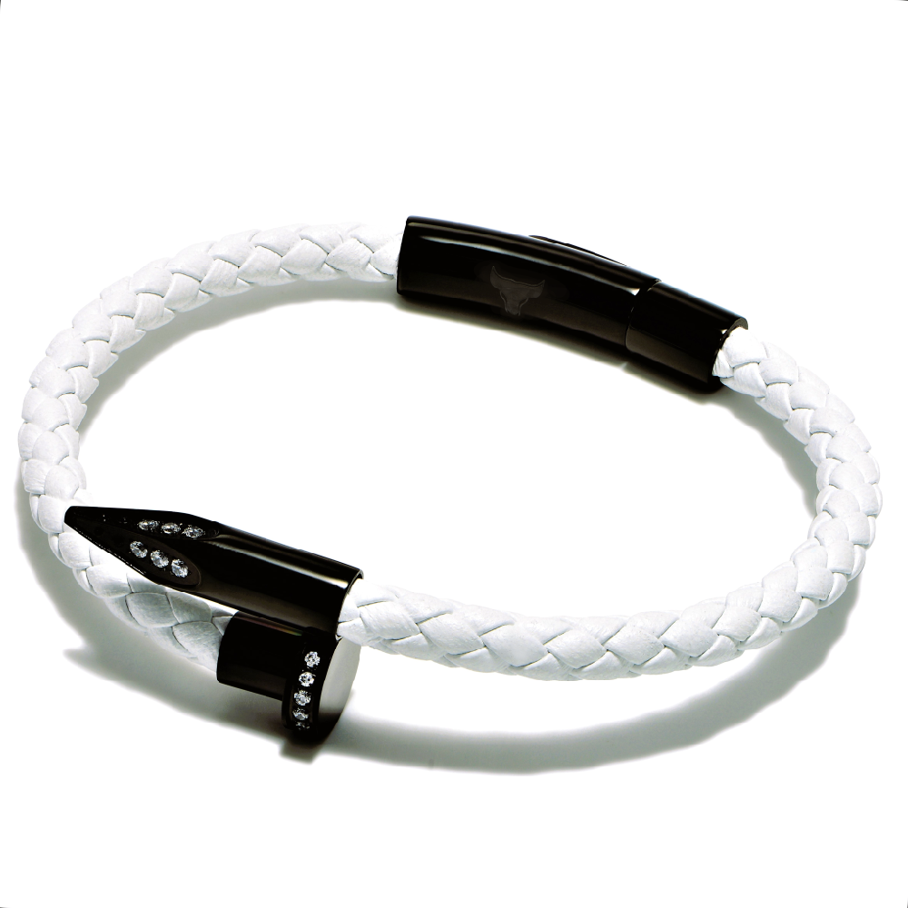 Studz Braided Obsession Nail™ - Gabriel - Black Titanium White Gems
