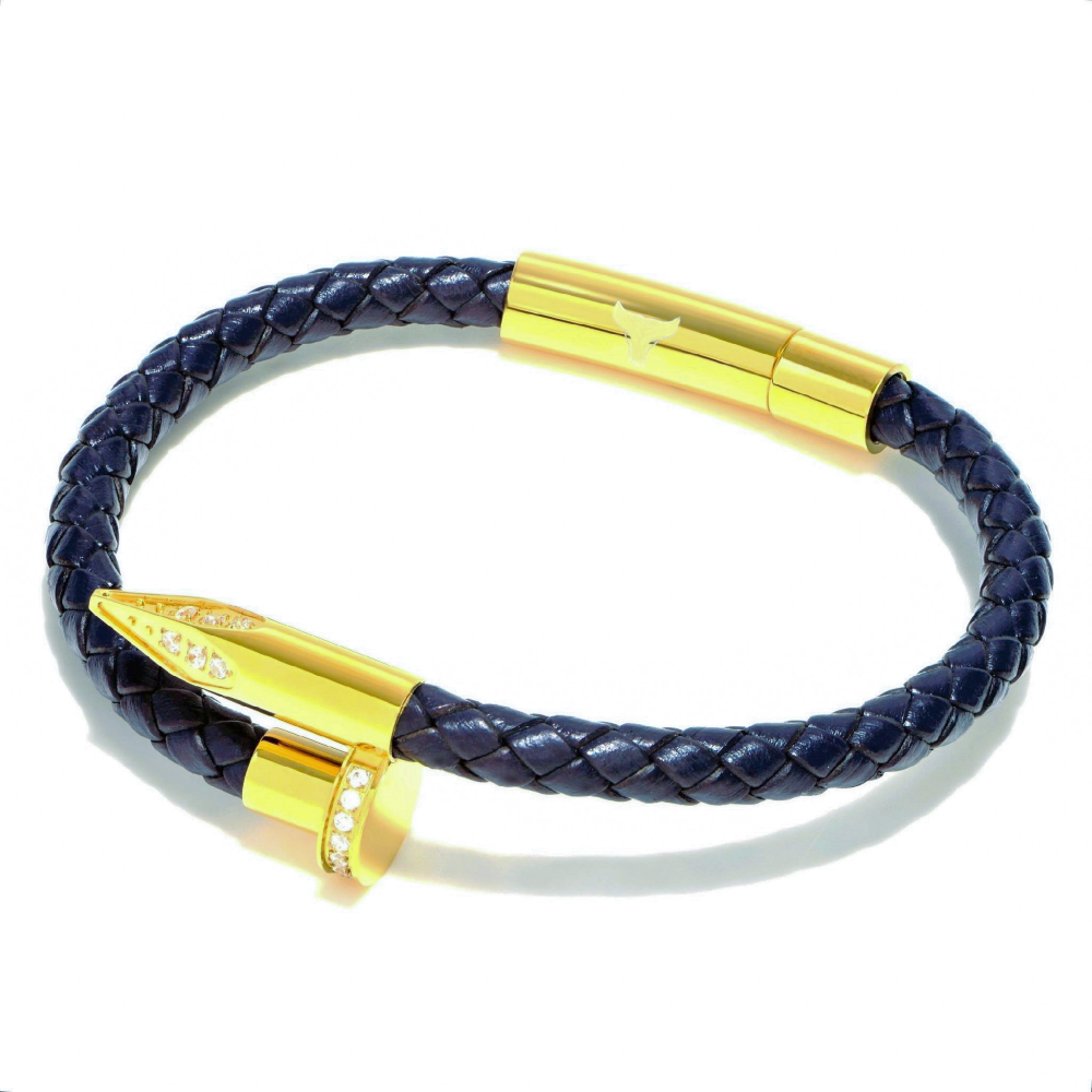 Studz Braided Obsession Nail™ - Neptune - 18K Gold White Gems
