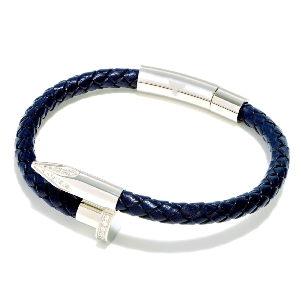 Studz Braided Obsession Nail™ - Neptune - White Rhodium White Gems
