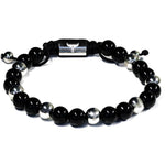 Studz Gilded Bead Bolo - Onyx White Rhodium with Seven Beads
