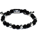 Studz Gilded Bead Bolo - Onyx White Rhodium with Seven Beads
