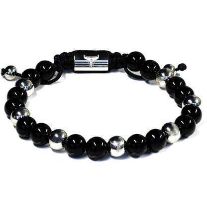 Studz Gilded Bead Bolo - Onyx White Rhodium with Seven Beads
