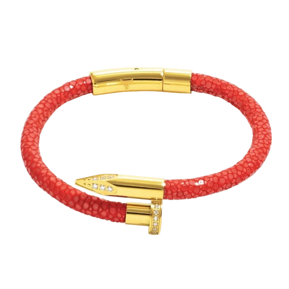 Studz Stingray Obsession Nail™ - Red Sea 18K Gold White Gems
